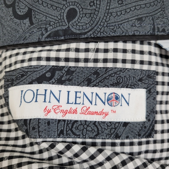 JOHN LENNON BY ENGLISH LAUNDRY Shirt Plaid - Picture 7 of 8
